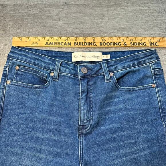 Soft Surroundings Ultimate High Rise Bootcut Jeans Stretchy Blue 10 - Picture 9 of 13